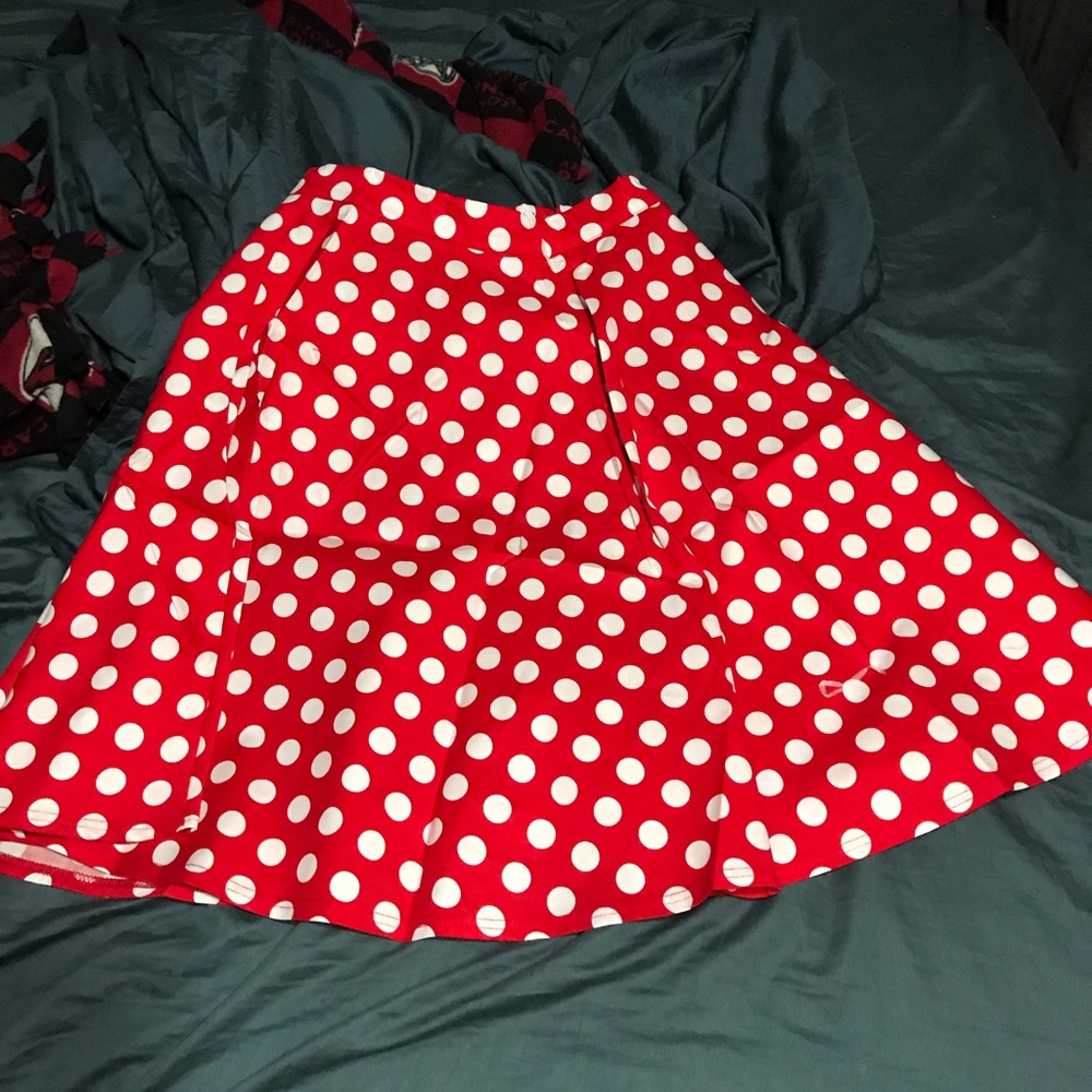 Red polka dot skirt